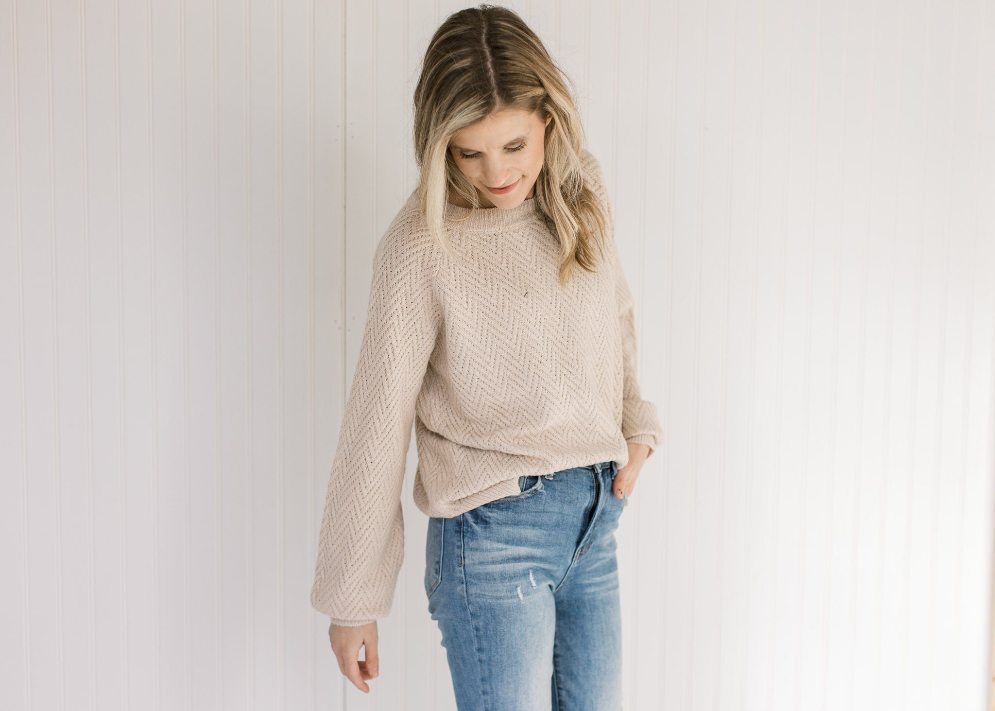 Tan Textured Sweater