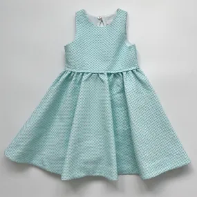 Tartine et Chocolat Aqua Embossed Dress With Open Back: 6 Years