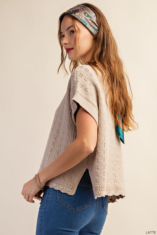 Textured Sweater Top