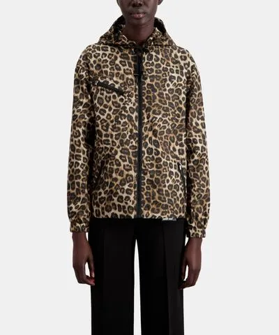 The Kooples Printed Hooded Windbreaker Jacket