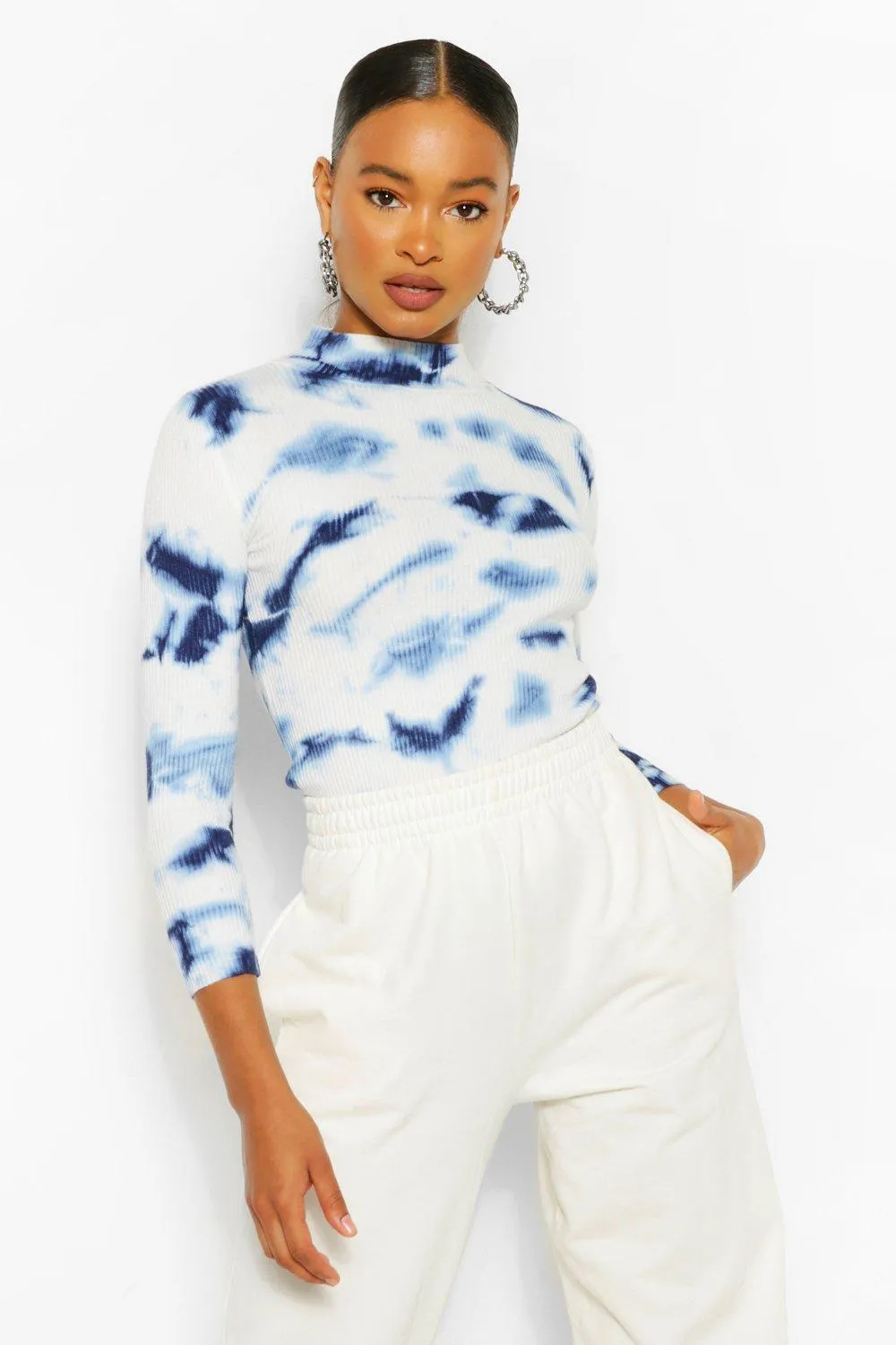 Tie Dye Rib Knit Sweater