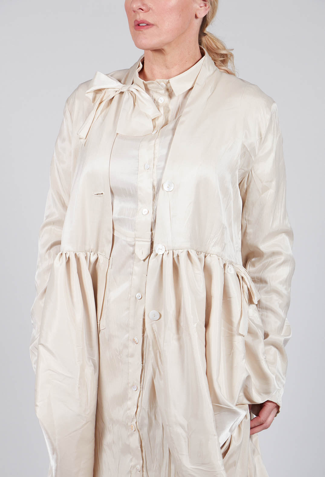 Treasury Drape Coat in Cream