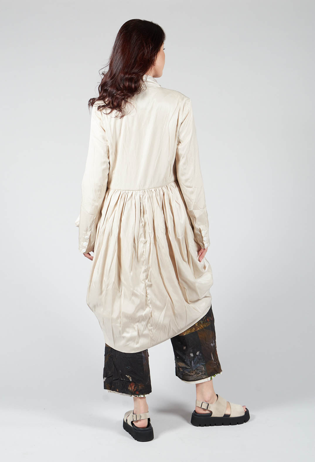 Treasury Drape Coat in Cream