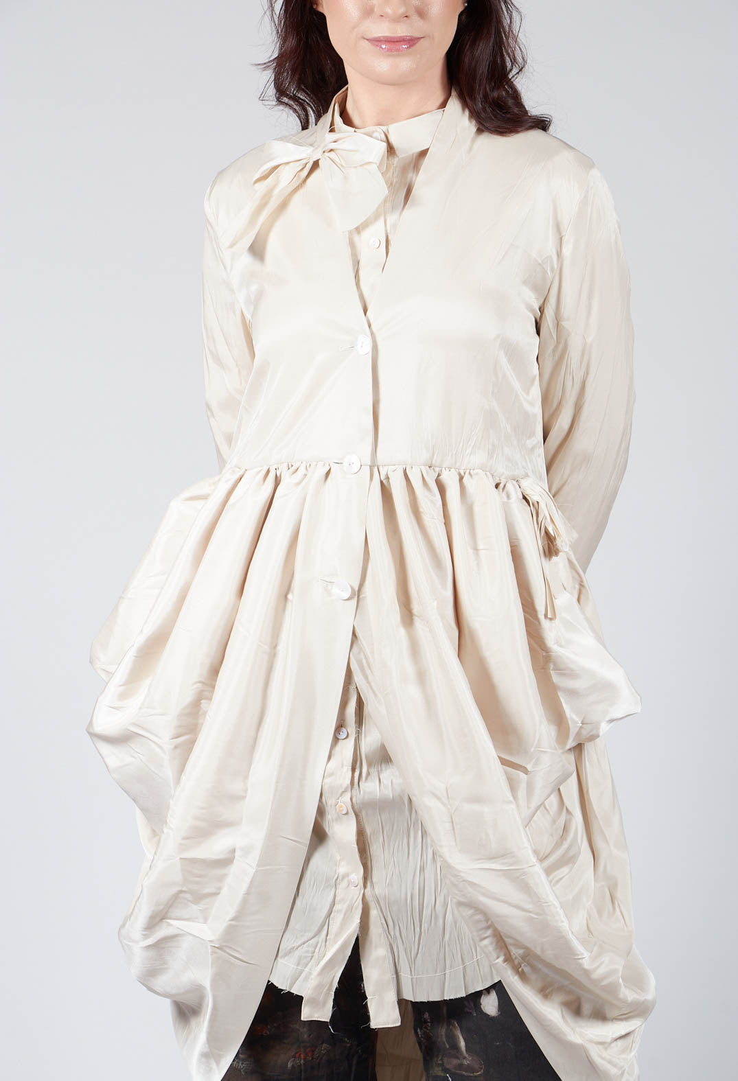 Treasury Drape Coat in Cream