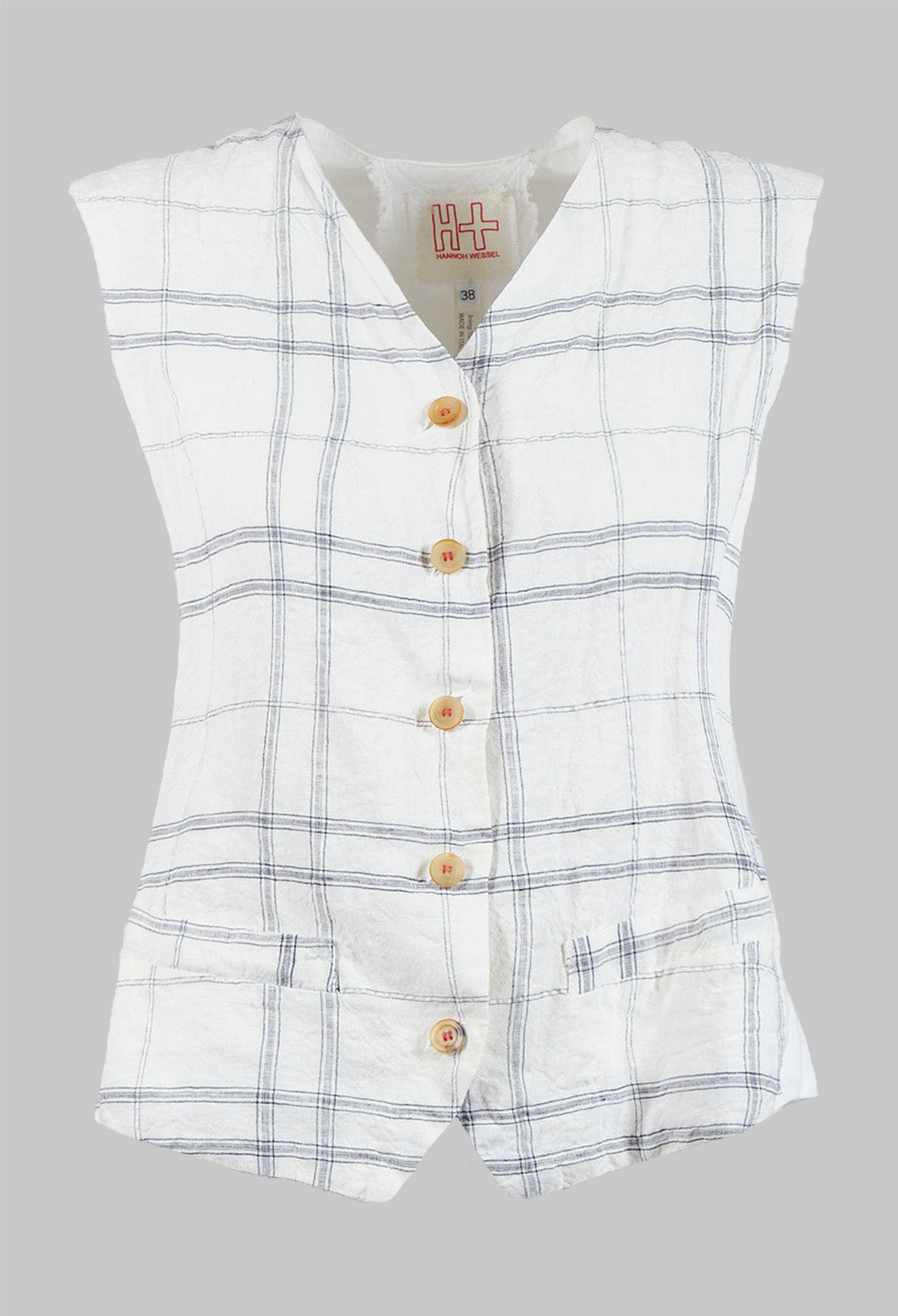 Waistcoat Gemma in Natural Check