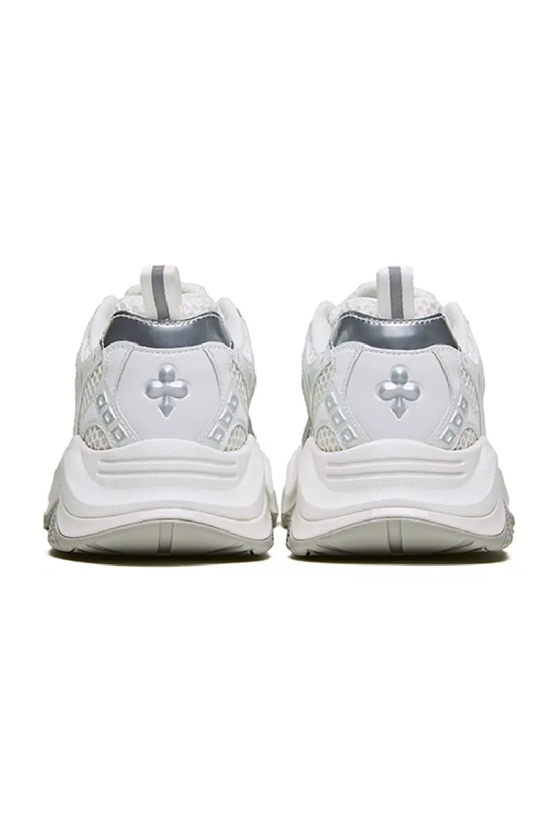 White Breathable Dad Sneakers