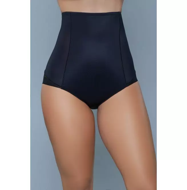 Women's Black High-Waist Shapewear Panty With Mesh and Boning