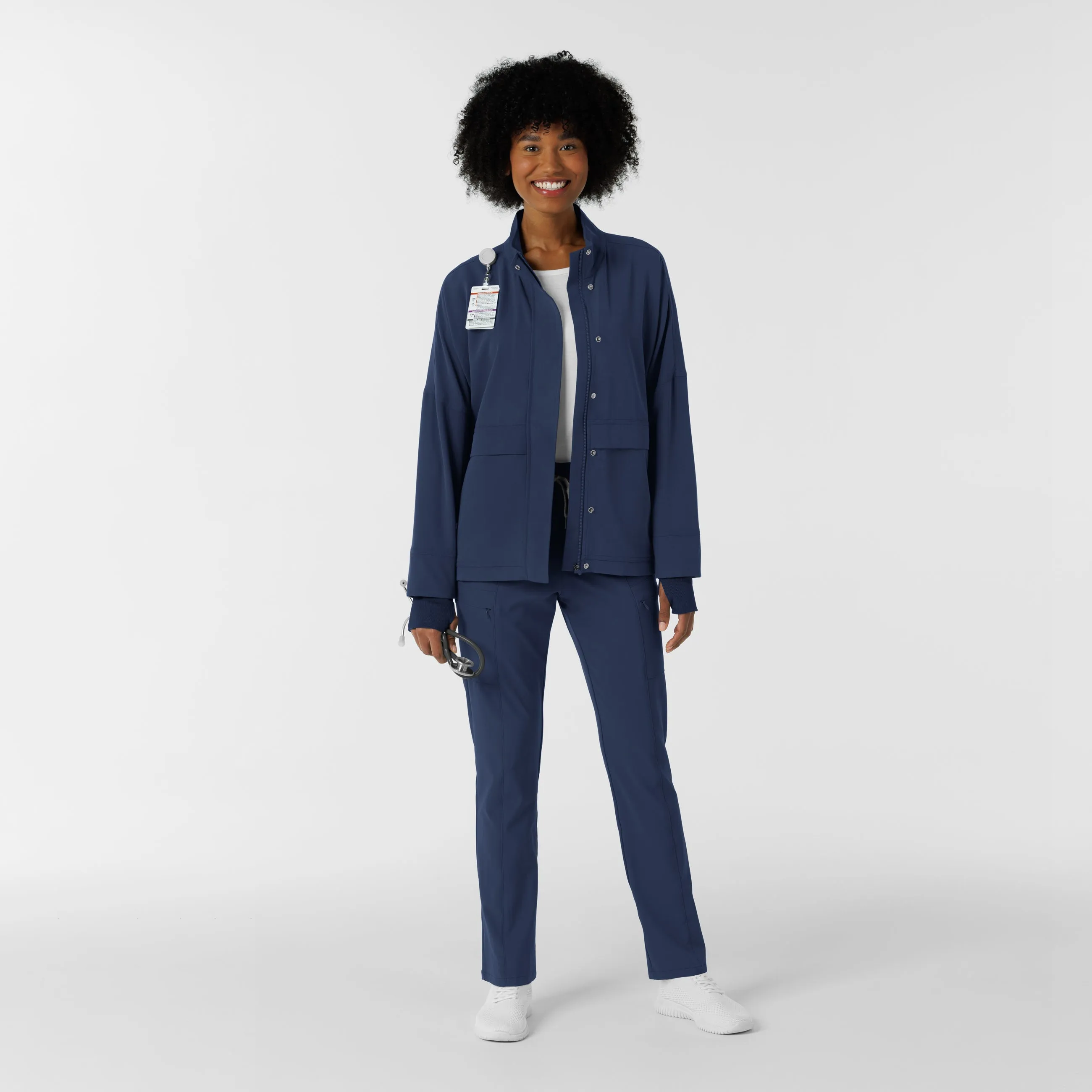 Women's Germs Happen Packable Scrub Jacket - Navy