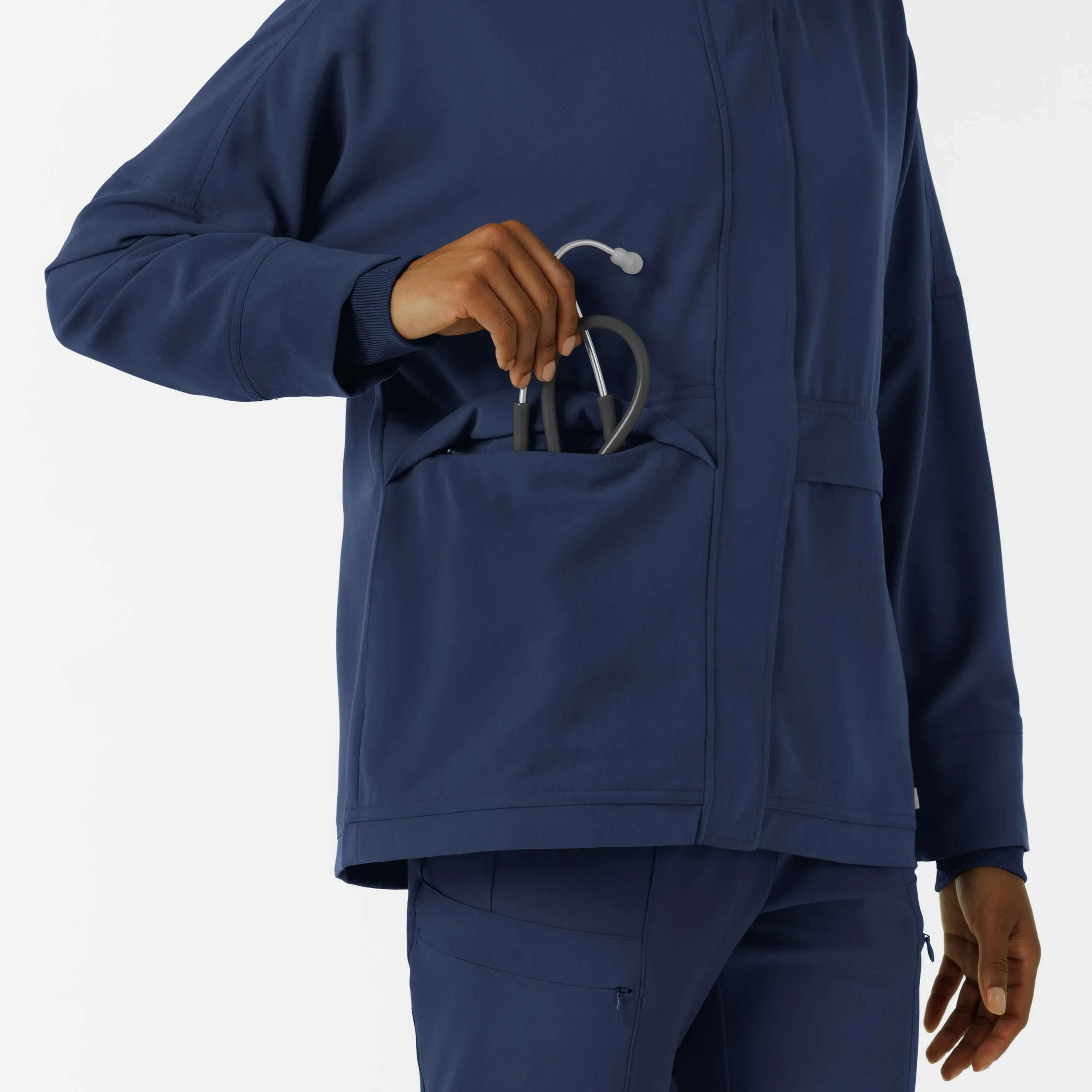 Women's Germs Happen Packable Scrub Jacket - Navy