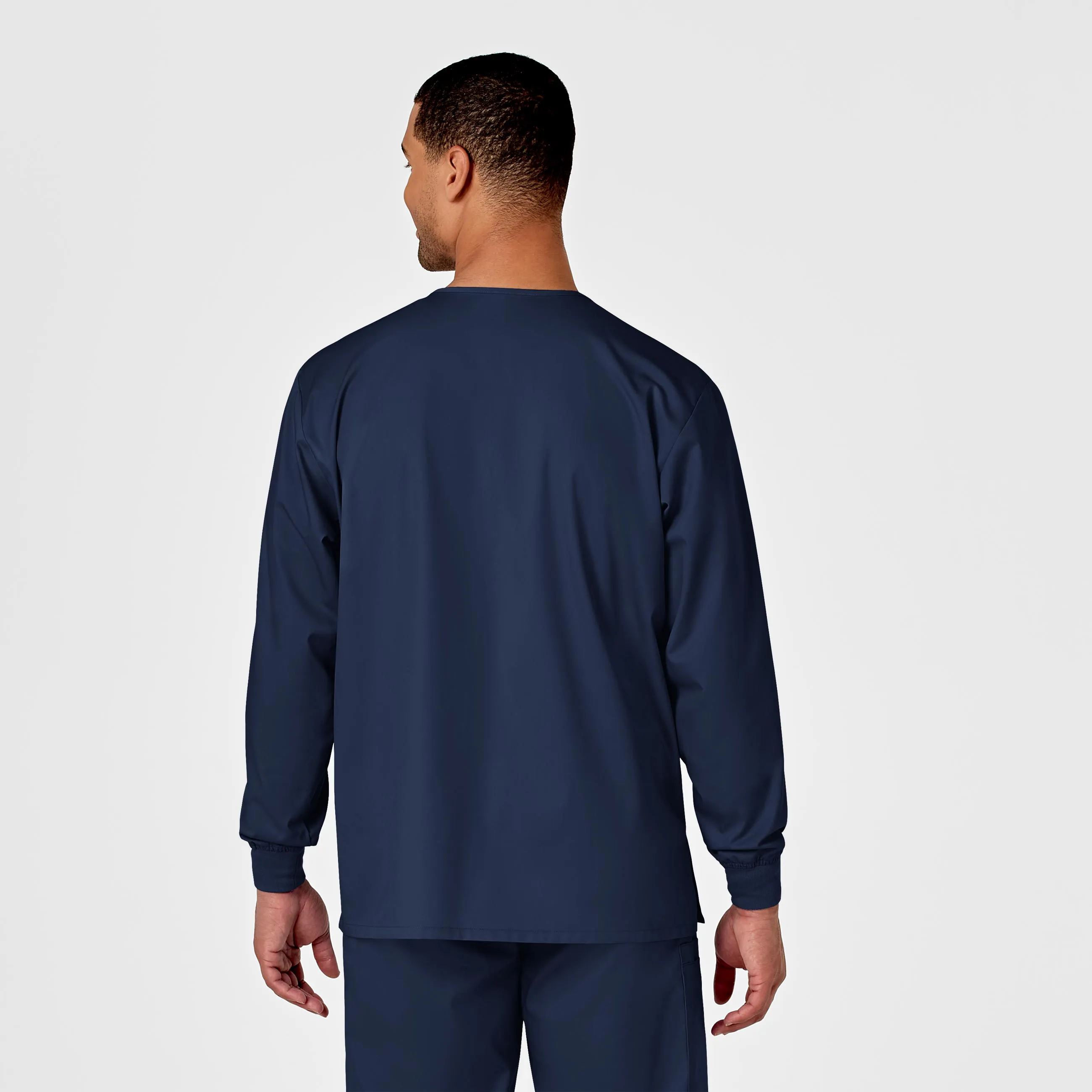 WonderWORK Unisex Snap Front Scrub Jacket - Navy