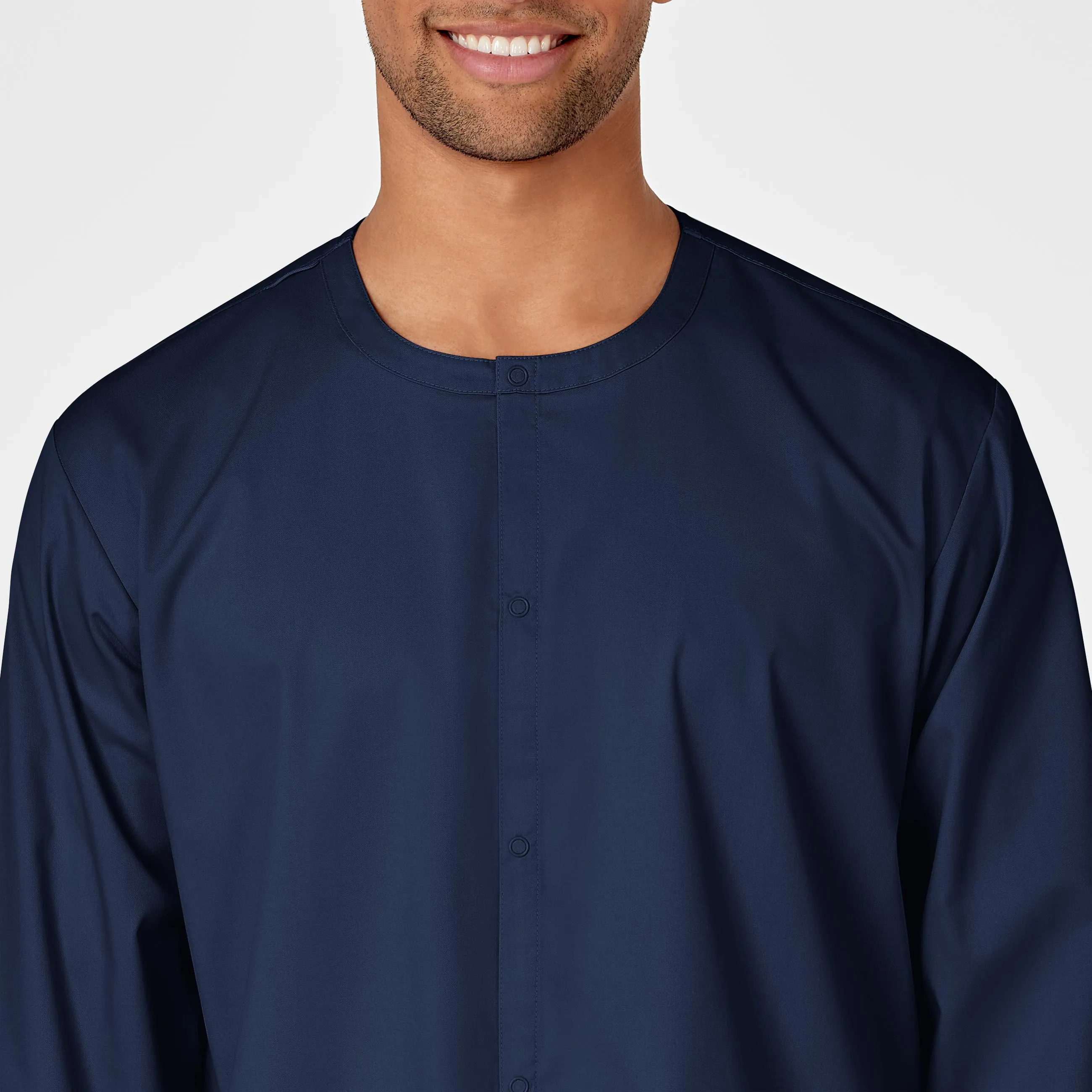 WonderWORK Unisex Snap Front Scrub Jacket - Navy