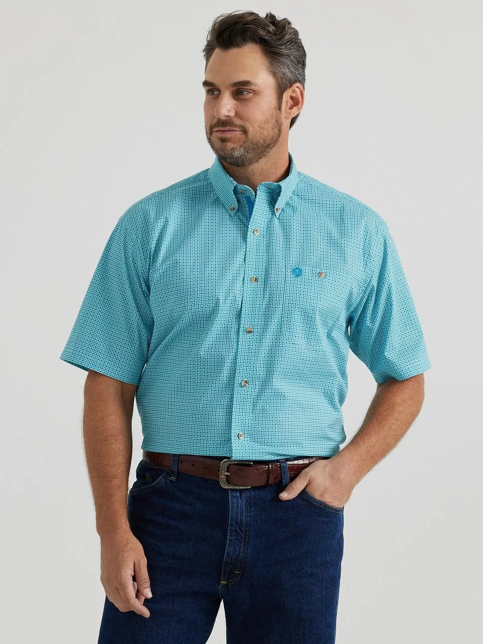 Wrangler George Strait Turquoise Print Shirt